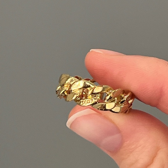 Christian Dior CD Icon Chain Link Ring Gold - Picture 2 of 7